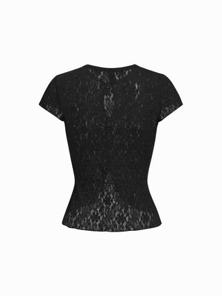 Pointelle Textured Button Through Cut Out Top