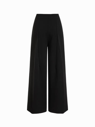 Mid Rise Pleated Straight Leg Trousers