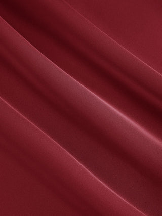 Satin V-neck Twist Knotted A-line Maxi Dress
