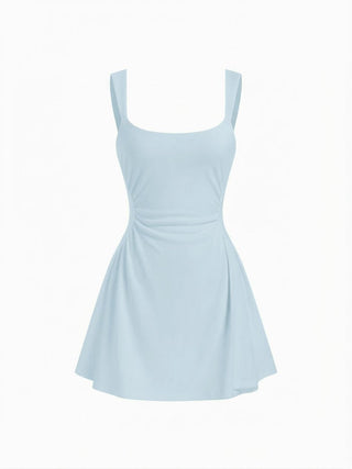 Scoop Neck Ruched A-line Tank Mini Dress