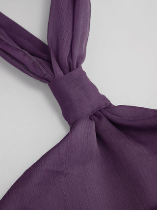 Chiffon Halter Neckline Asymmetrical Ruffle Babydoll Mini Dress