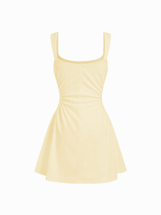 Scoop Neck Ruched A-line Tank Mini Dress