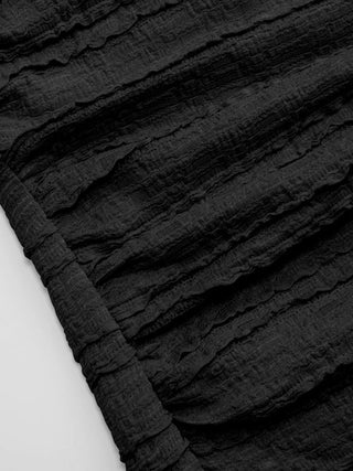 Textured Ruched Cut Out Backless Tie Back Tank Top