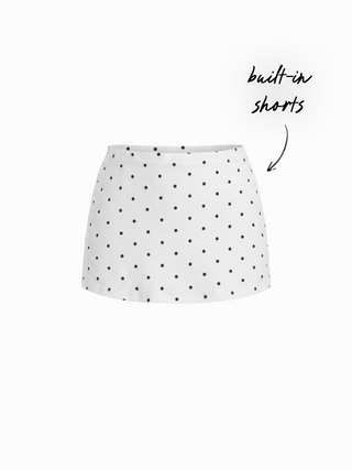 Cotton-blend Low Rise Slit Mini Skirt