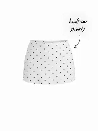 Cotton-blend Low Rise Slit Mini Skirt
