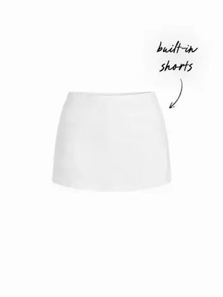 Cotton-blend Low Rise Slit Mini Skirt