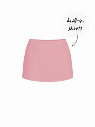 Cotton-blend Low Rise Slit Mini Skirt