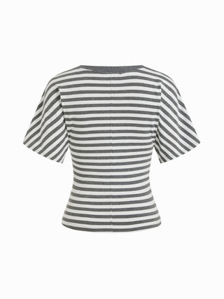 Cotton-blend High Stretch V-neck Short Sleeve Tee