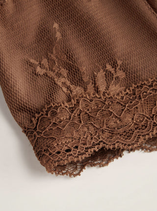 Sheer Lace Asymmetrical Poncho Top Two-Piece Set