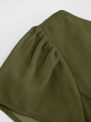Chiffon Boat Neck Ruched A-line Mini Dress