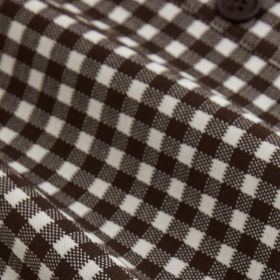 Gingham V-neck Short Sleeve Ruched Lace Trim A-line Mini Dress
