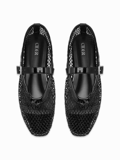 RHINESTONE MESH BUCKLE FLATS
