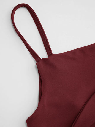 Asymmetrical Neck Ruched Cami Top