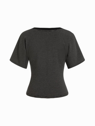 Cotton-blend High Stretch V-neck Short Sleeve Tee