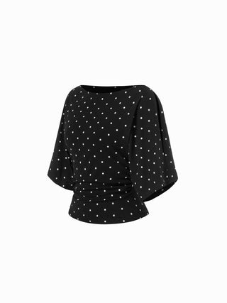Modal-blend Boat Neck Short Sleeve Cut Out Ruched Top