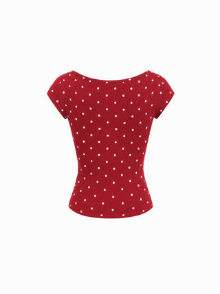 Scoop Neckline Ruched Cap Sleeve Top