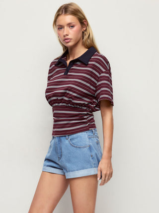 Denim Low Rise Washed Metal Detail Roll Hem Micro Shorts