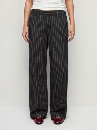 Denim Low Rise Washed Metal Detail Wide Leg Jeans
