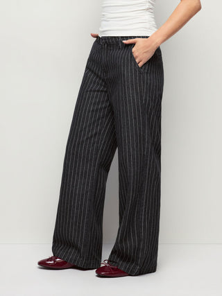 Denim Low Rise Washed Metal Detail Wide Leg Jeans