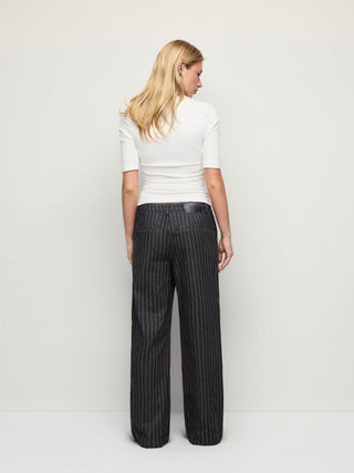 Denim Low Rise Washed Metal Detail Wide Leg Jeans