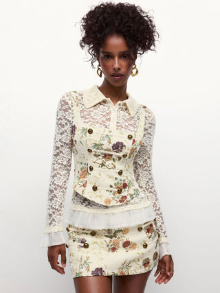 Garden Gambit Floral Jacquard Corset
