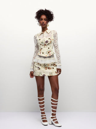 Garden Gambit Floral Jacquard Corset