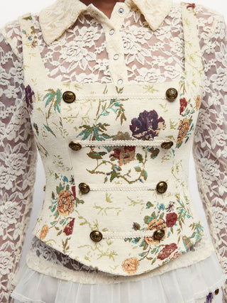 Garden Gambit Floral Jacquard Corset
