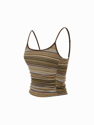 U-neckline Ruched Cami Top