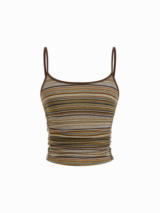 U-neckline Ruched Cami Top