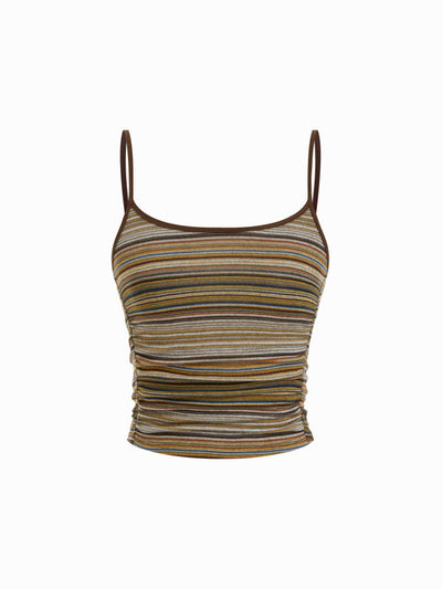 U-neckline Ruched Cami Top