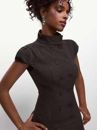 That's Classified Double-Breasted Stripe Dress