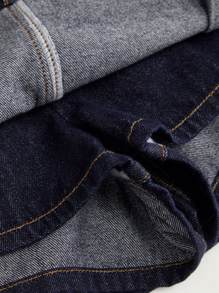 Washed Denim Split Low Rise A-line Mini Skort