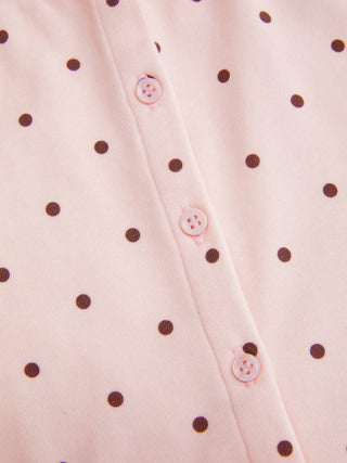 Round Neckline Solid Button Short Sleeve Top