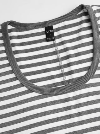 Cotton-blend U-neckline Short Bell Sleeve Tee