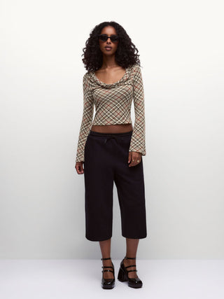 Talk To You Later Plaid Top