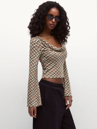 Talk To You Later Plaid Top