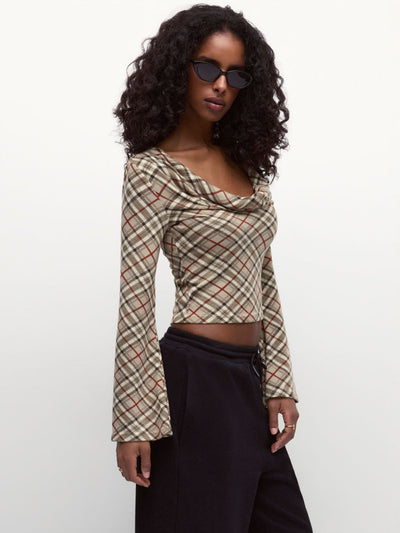 Talk To You Later Plaid Top