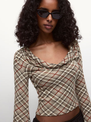 Talk To You Later Plaid Top