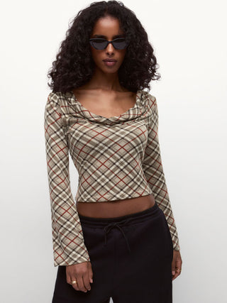 Talk To You Later Plaid Top