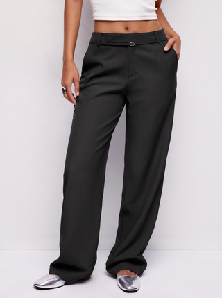Low Rise Straight Leg Trousers With Belt
