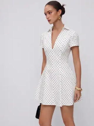 Short Sleeve Mid Rise A-line Mini Dress