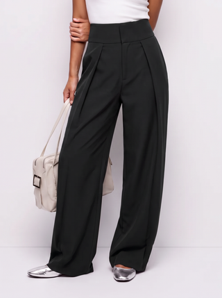 High Rise Pleated Pocket Barrel-leg Long Trousers