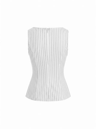 Stripe Boat Neck Tank Top