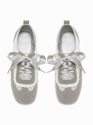 SATIN LACE-UP SNEAKERS