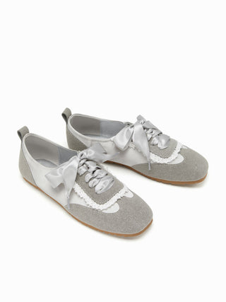 SATIN LACE-UP SNEAKERS