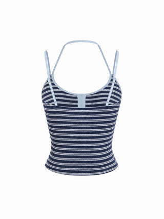 Jacquard Striped Scoop Neck Cami Top
