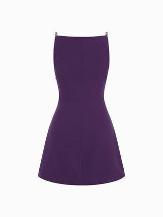 Square Neck Beaded Ruched A-line Cami Mini Dress
