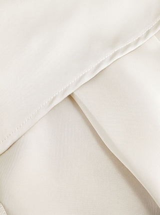 Satin Strapless Asymmetrical Mid Rise Oversized Wide Leg Jumpsuit