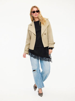 Denim Denim Low Rise Ripped Barrel-leg Cropped Oversized Jeans For School Daily Casual