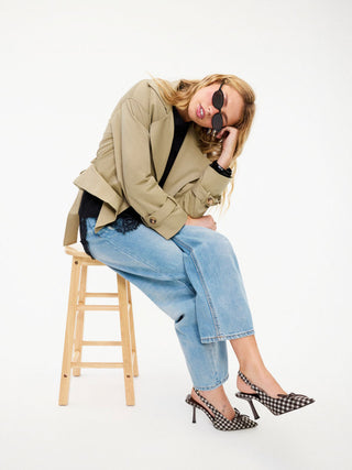 Denim Denim Low Rise Ripped Barrel-leg Cropped Oversized Jeans For School Daily Casual